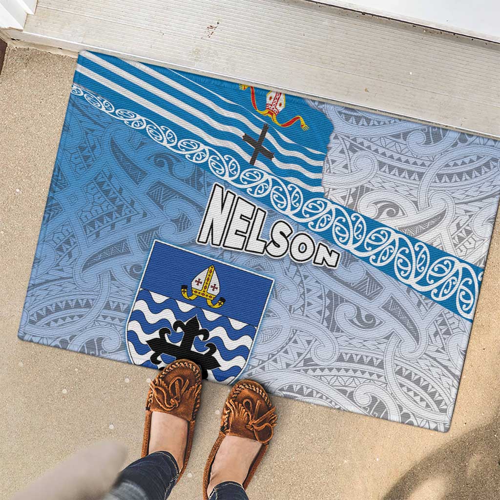New Zealand Nelson Rubber Doormat Nelson's Flag and Seal - Maori Art Tattoo LT03 - Polynesian Pride