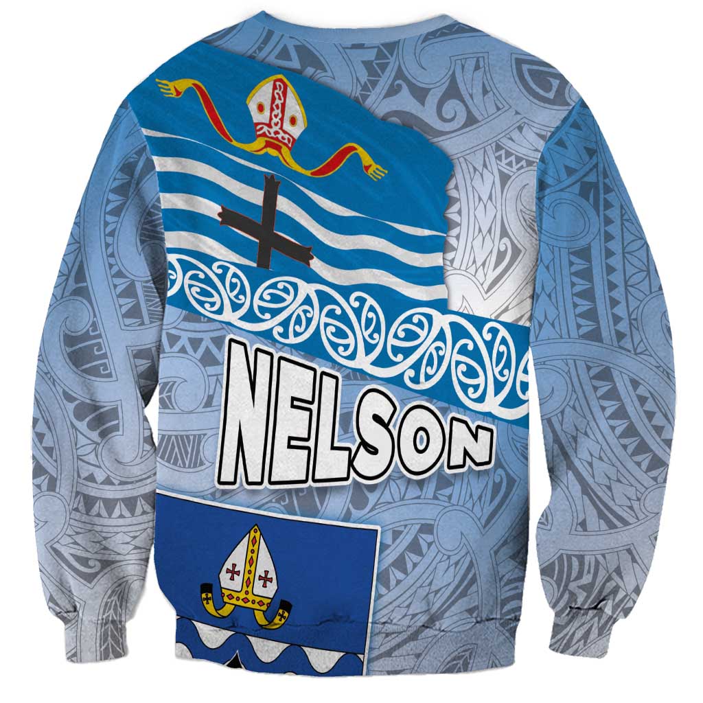 New Zealand Nelson Sweatshirt Nelson's Flag and Seal - Maori Art Tattoo LT03 - Polynesian Pride