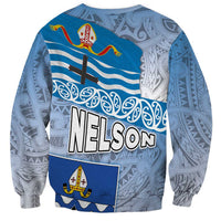New Zealand Nelson Sweatshirt Nelson's Flag and Seal - Maori Art Tattoo LT03 - Polynesian Pride