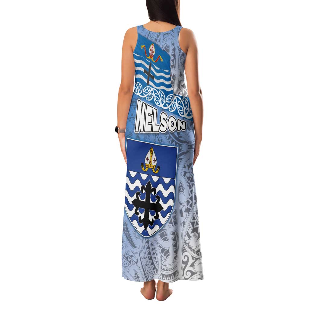 New Zealand Nelson Tank Maxi Dress Nelson's Flag and Seal - Maori Art Tattoo