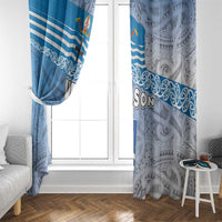 New Zealand Nelson Window Curtain Nelson's Flag and Seal - Maori Art Tattoo LT03 - Polynesian Pride