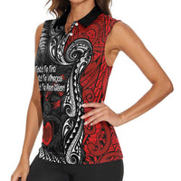 Aotearoa Toitu Te Tiriti Women Sleeveless Polo Shirt New Zealand Honour the Treaty - Te Tiriti Is Us