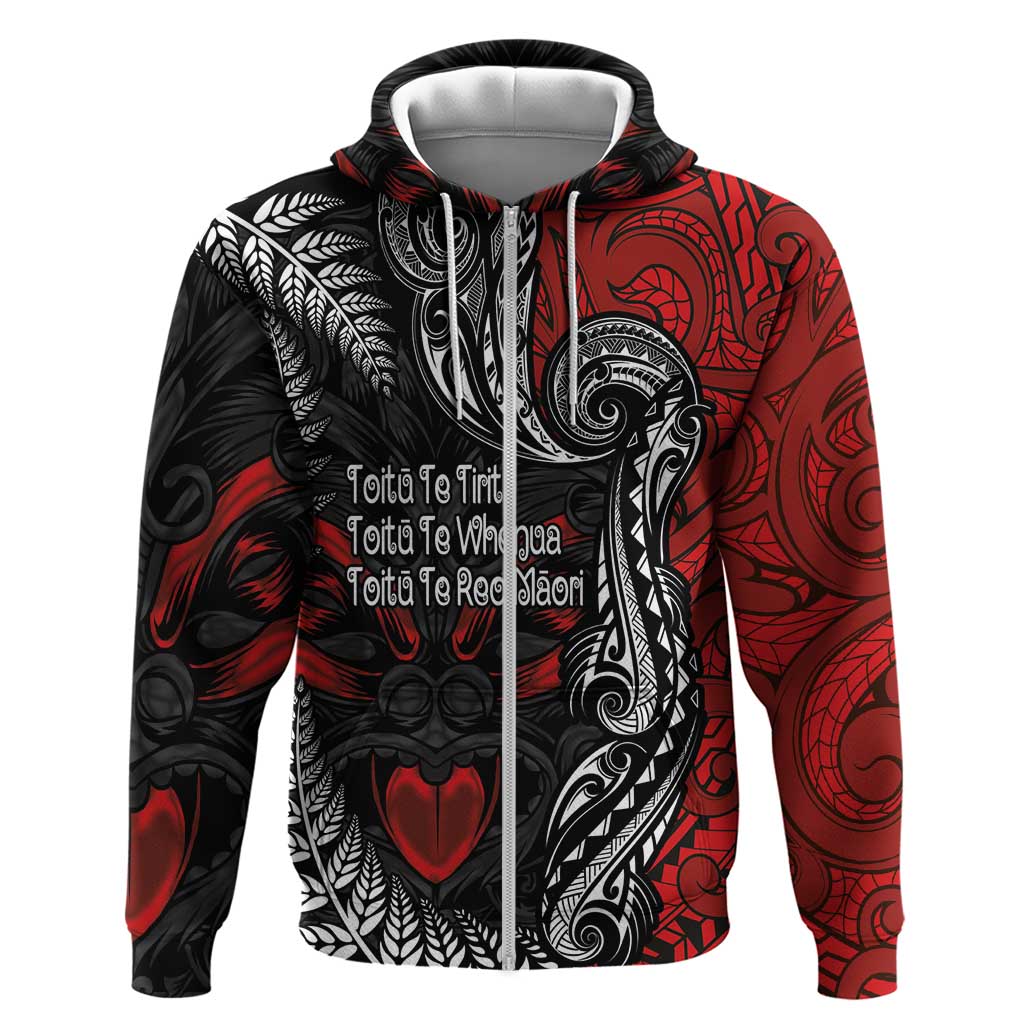 Aotearoa Toitu Te Tiriti Zip Hoodie New Zealand Honour the Treaty - Te Tiriti Is Us