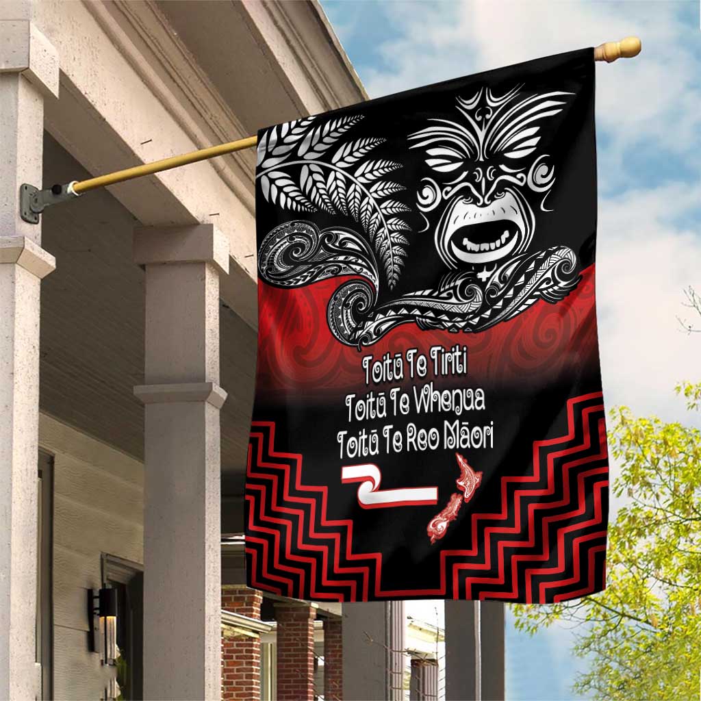 Aotearoa Toitu Te Tiriti Garden Flag New Zealand Honour the Treaty - Fight Together LT03 House Flag Red - Polynesian Pride