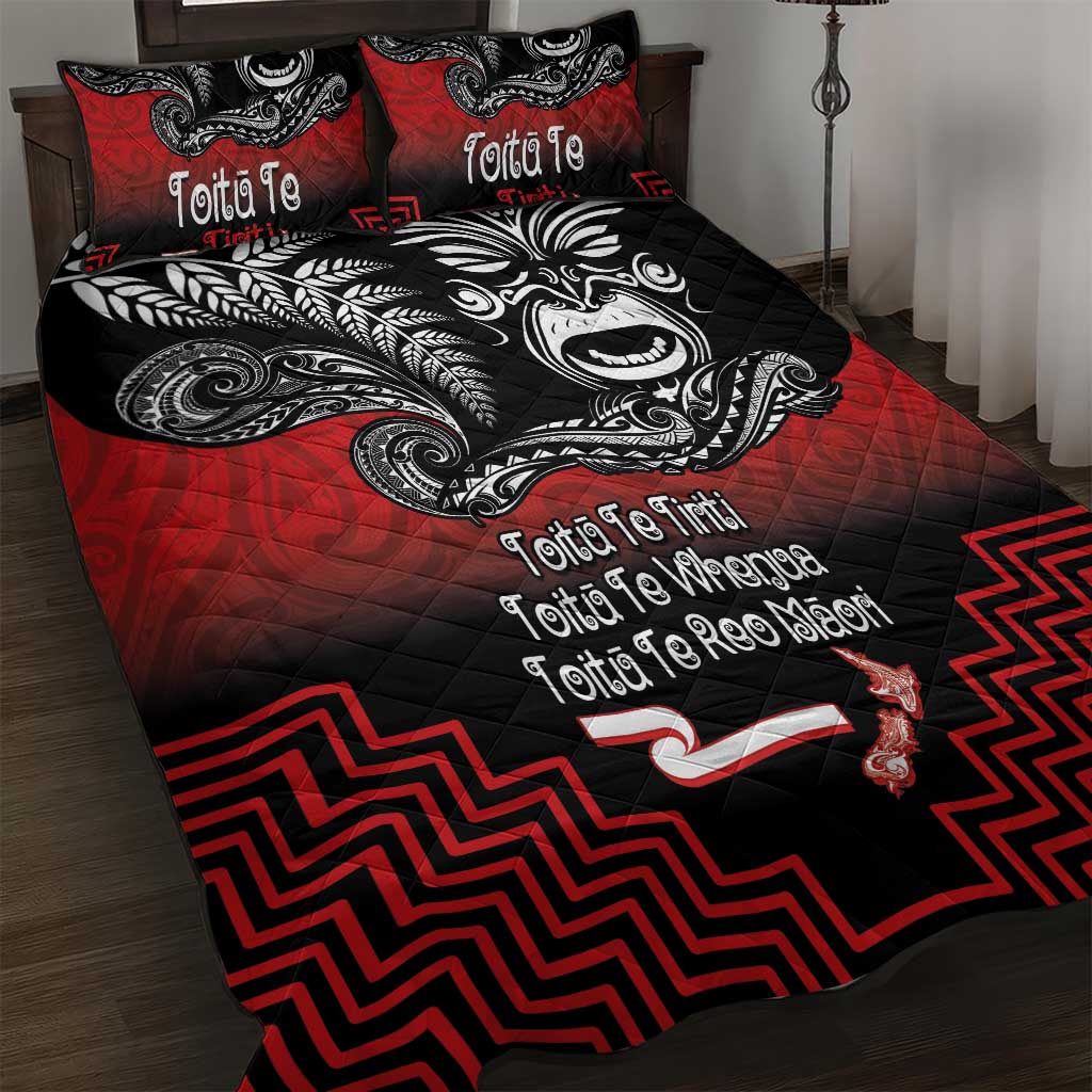 Aotearoa Toitu Te Tiriti Quilt Bed Set New Zealand Honour the Treaty - Fight Together