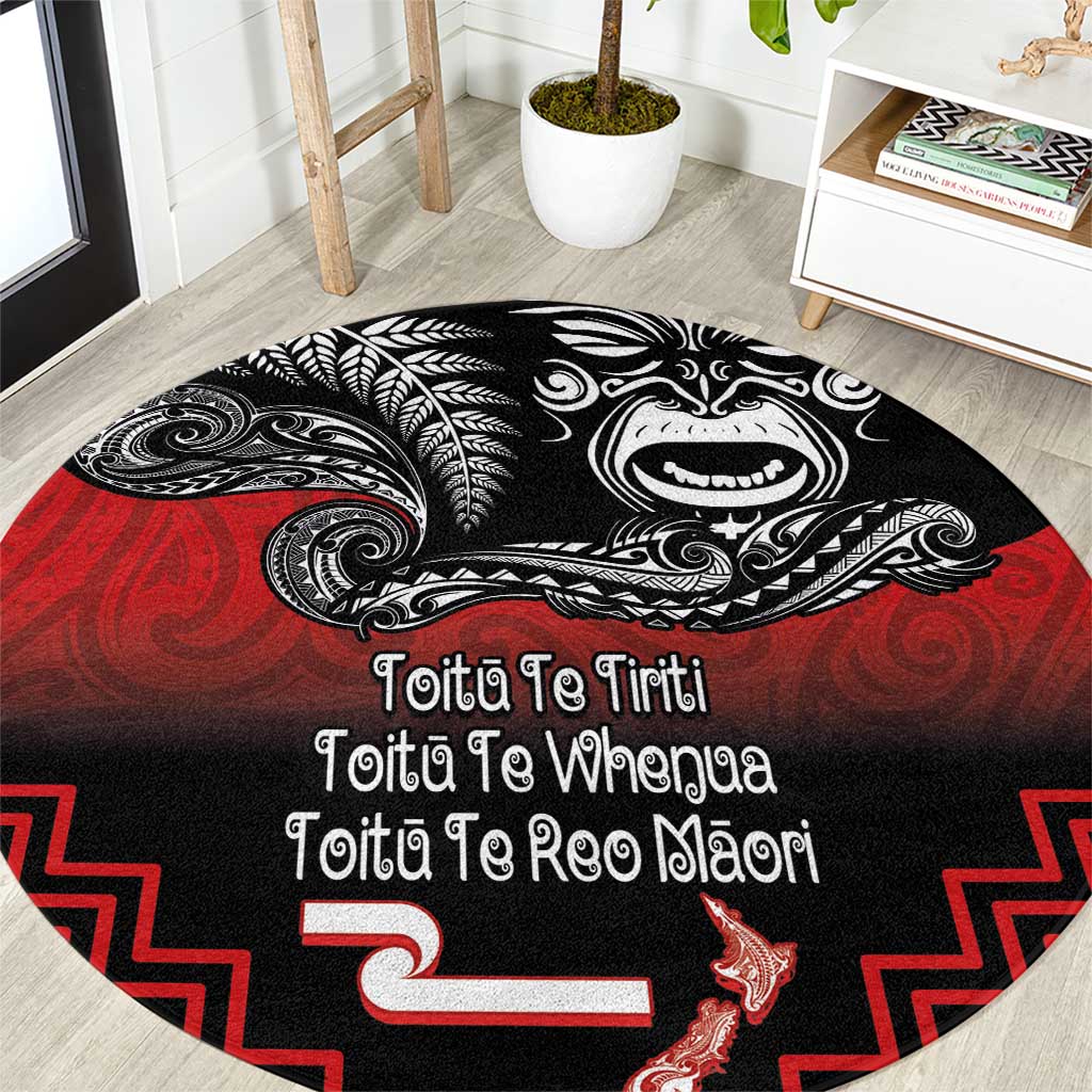 Aotearoa Toitu Te Tiriti Round Carpet New Zealand Honour the Treaty - Fight Together