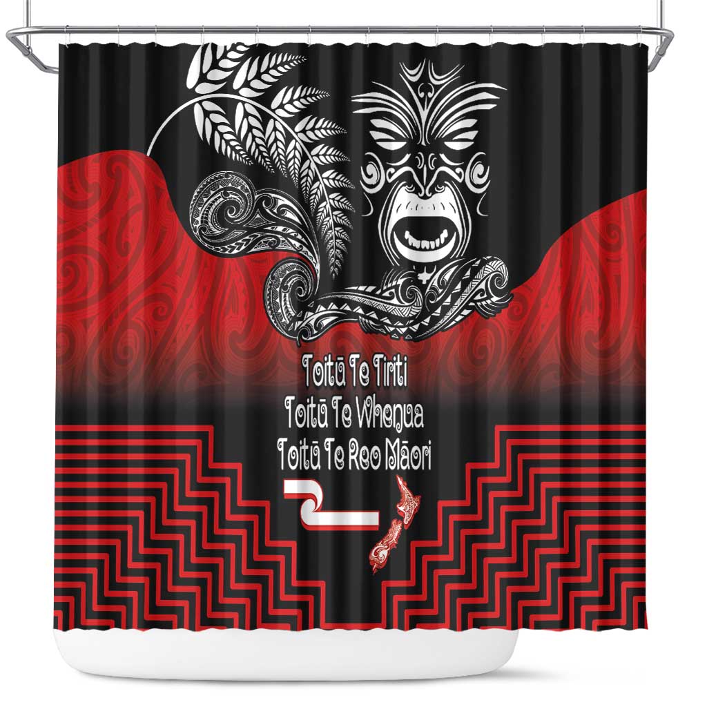 Aotearoa Toitu Te Tiriti Shower Curtain New Zealand Honour the Treaty - Fight Together