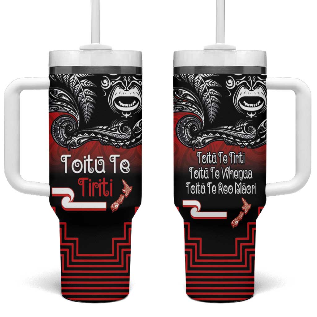 Aotearoa Toitu Te Tiriti Tumbler With Handle New Zealand Honour the Treaty - Fight Together