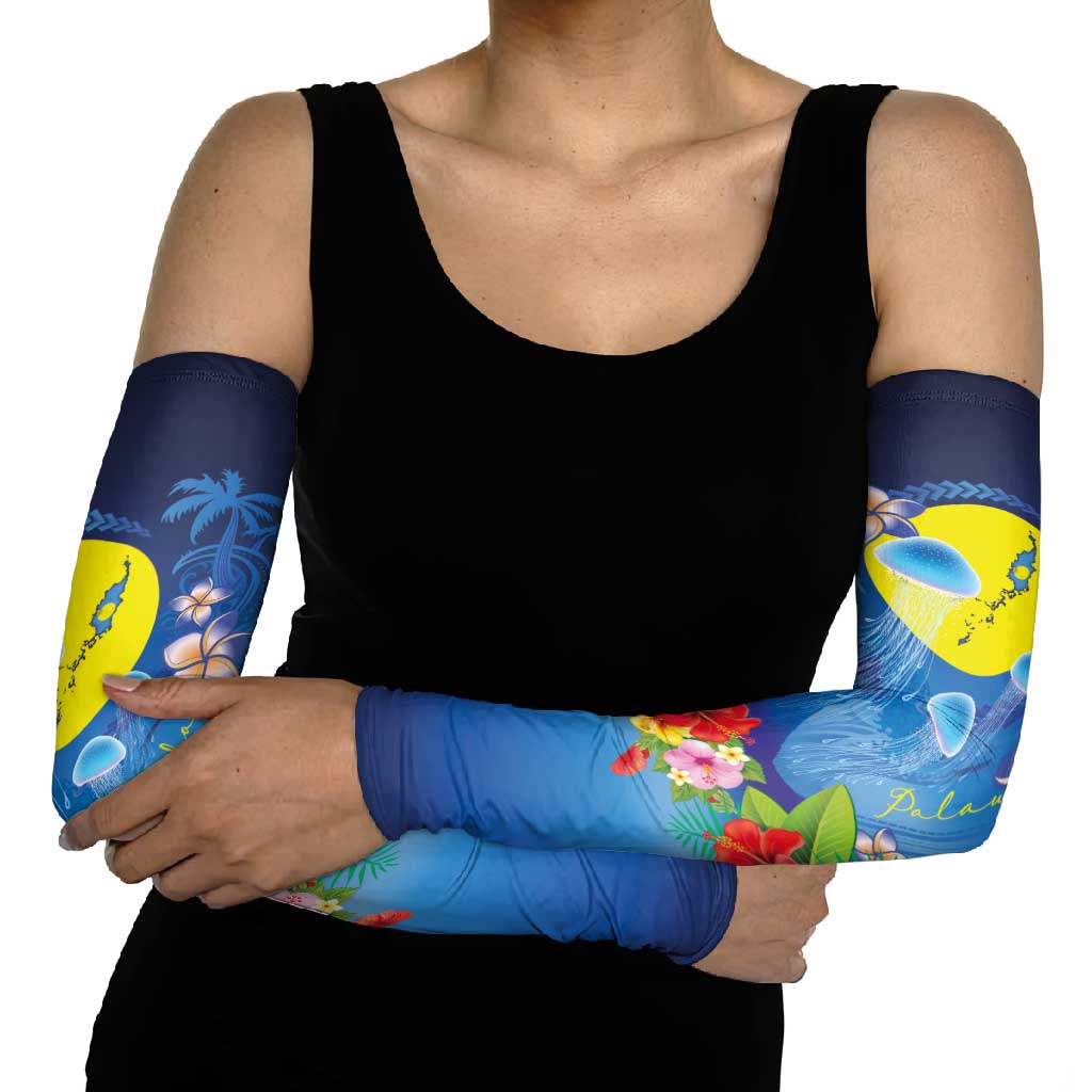 Palau Jellyfish Arm Sleeves Ocean Heritage Tropical Plants - Polynesian Pride