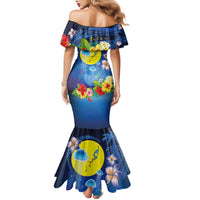 Palau Jellyfish Family Matching Mermaid Dress and Hawaiian Shirt Ocean Heritage Tropical Plants - Polynesian Pride