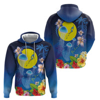 Palau Jellyfish Hoodie Ocean Heritage Tropical Plants - Polynesian Pride