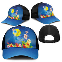 Palau Jellyfish Mesh Trucker Cap Ocean Heritage Tropical Plants - Polynesian Pride