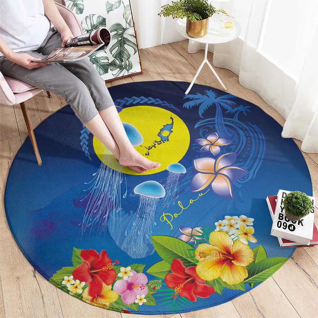 Palau Jellyfish Round Carpet Ocean Heritage Tropical Plants - Polynesian Pride