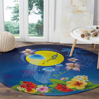 Palau Jellyfish Round Carpet Ocean Heritage Tropical Plants - Polynesian Pride