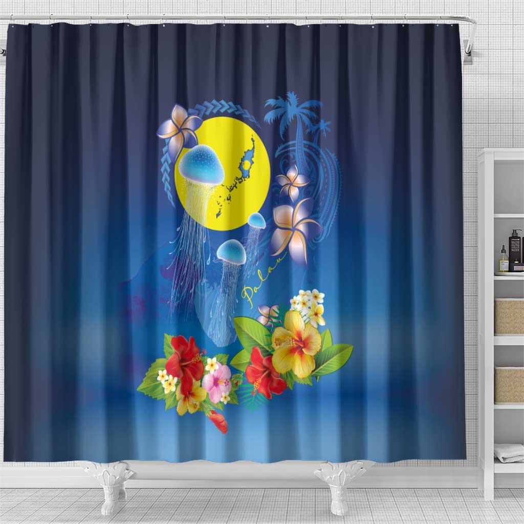 Palau Jellyfish Shower Curtain Ocean Heritage Tropical Plants - Polynesian Pride