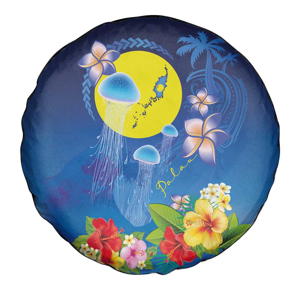 Palau Jellyfish Spare Tire Cover Ocean Heritage Tropical Plants - Polynesian Pride