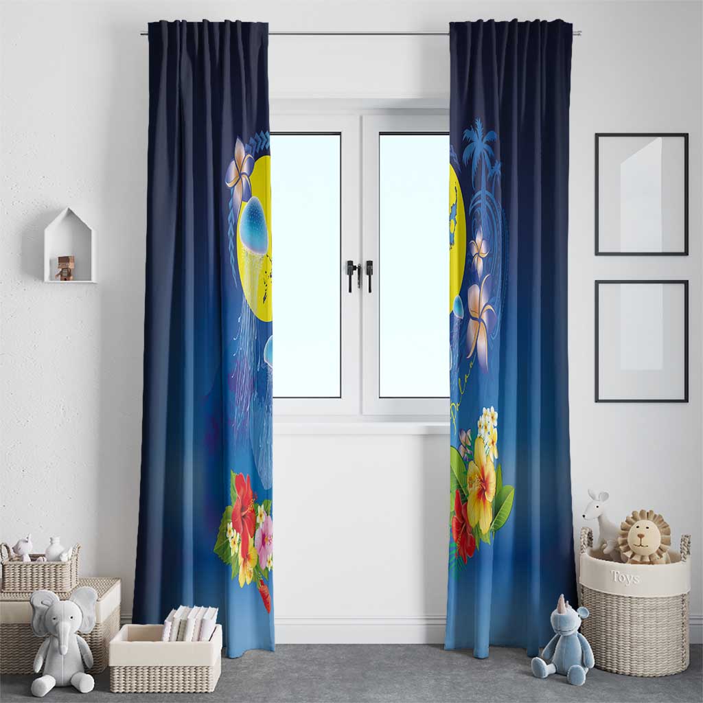 Palau Jellyfish Window Curtain Ocean Heritage Tropical Plants - Polynesian Pride