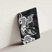 Hawaiian Manta Rays Canvas Wall Art Tribal Hibiscus Polynesian Tattoos Black Color - Polynesian Pride