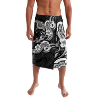 Hawaiian Manta Rays Lavalava Tribal Hibiscus Polynesian Tattoos Black Color - Polynesian Pride