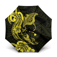 Hawaiian Manta Rays Umbrella Tribal Hibiscus Polynesian Tattoos Yellow Color - Polynesian Pride