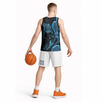 Hawaiian Manta Rays Basketball Jersey Tribal Hibiscus Polynesian Tattoos Blue Color - Polynesian Pride