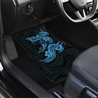 Hawaiian Manta Rays Car Mats Tribal Hibiscus Polynesian Tattoos Blue Color - Polynesian Pride