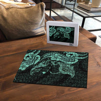 Hawaiian Manta Rays Puzzle Tribal Hibiscus Polynesian Tattoos Turquoise Color - Polynesian Pride