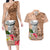 Guam Seal and Latte Stone With Ethnic Tapa Pattern Couples Matching Long Sleeve Bodycon Dress and Hawaiian Shirt Peach Fuzz Color LT03 Peach Fuzz - Polynesian Pride