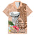 Guam Seal and Latte Stone With Ethnic Tapa Pattern Family Matching Long Sleeve Bodycon Dress and Hawaiian Shirt Peach Fuzz Color LT03 Dad's Shirt - Short Sleeve Peach Fuzz - Polynesian Pride