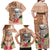 Guam Seal and Latte Stone With Ethnic Tapa Pattern Family Matching Off Shoulder Maxi Dress and Hawaiian Shirt Peach Fuzz Color LT03 - Polynesian Pride