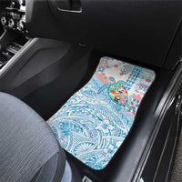 Hawaiian and Japanese Culture Together Car Mats Tropical Honu with Japanese Elements Blue Color LT03 - Polynesian Pride