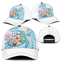 Hawaiian and Japanese Culture Together Classic Cap Tropical Honu with Japanese Elements Blue Color