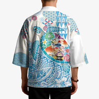 Hawaiian and Japanese Culture Together Kimono Tropical Honu with Japanese Elements Blue Color LT03 - Polynesian Pride