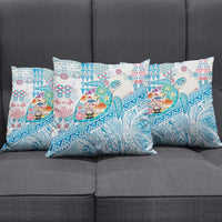 Hawaiian and Japanese Culture Together Pillow Cover Tropical Honu with Japanese Elements Blue Color LT03 - Polynesian Pride