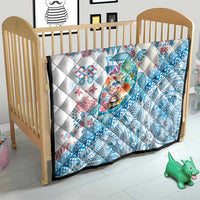 Hawaiian and Japanese Culture Together Quilt Tropical Honu with Japanese Elements Blue Color LT03 - Polynesian Pride