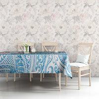 Hawaiian and Japanese Culture Together Tablecloth Tropical Honu with Japanese Elements Blue Color LT03 - Polynesian Pride