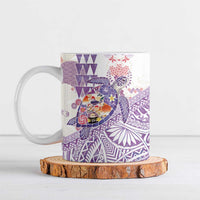 Hawaiian and Japanese Culture Together Ceramic Mug Tropical Honu with Japanese Elements Purple Color LT03 Purple - Polynesian Pride