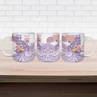 Hawaiian and Japanese Culture Together Ceramic Mug Tropical Honu with Japanese Elements Purple Color LT03 - Polynesian Pride