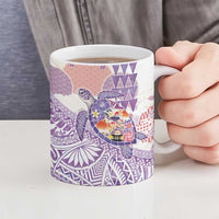 Hawaiian and Japanese Culture Together Ceramic Mug Tropical Honu with Japanese Elements Purple Color LT03 - Polynesian Pride