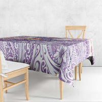 Hawaiian and Japanese Culture Together Tablecloth Tropical Honu with Japanese Elements Purple Color LT03 - Polynesian Pride