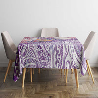 Hawaiian and Japanese Culture Together Tablecloth Tropical Honu with Japanese Elements Purple Color LT03 - Polynesian Pride