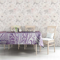 Hawaiian and Japanese Culture Together Tablecloth Tropical Honu with Japanese Elements Purple Color LT03 - Polynesian Pride