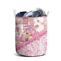 Hawaiian and Japanese Culture Together Laundry Basket Tropical Honu with Japanese Elements Pink Color LT03 - Polynesian Pride