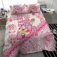 Hawaiian and Japanese Culture Together Bedding Set Tropical Honu with Japanese Elements Pink Color LT03 - Polynesian Pride