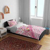 Hawaiian and Japanese Culture Together Bedding Set Tropical Honu with Japanese Elements Pink Color LT03 - Polynesian Pride
