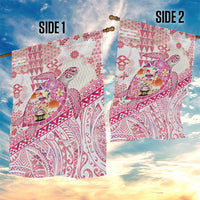 Hawaiian and Japanese Culture Together Garden Flag Tropical Honu with Japanese Elements Pink Color LT03 - Polynesian Pride
