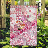 Hawaiian and Japanese Culture Together Garden Flag Tropical Honu with Japanese Elements Pink Color LT03 Garden Flag Pink - Polynesian Pride