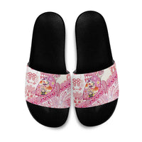 Hawaiian and Japanese Culture Together Slide Sandals Tropical Honu with Japanese Elements Pink Color LT03 Pink - Polynesian Pride