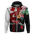 Personalised Tonga Emancipation Day Hoodie Flag Map and Hibiscus Flower Ngatu Pattern LT03 Zip Hoodie Black - Polynesian Pride