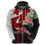 Personalised Tonga Emancipation Day Zip Hoodie Flag Map and Hibiscus Flower Ngatu Pattern LT03 - Polynesian Pride